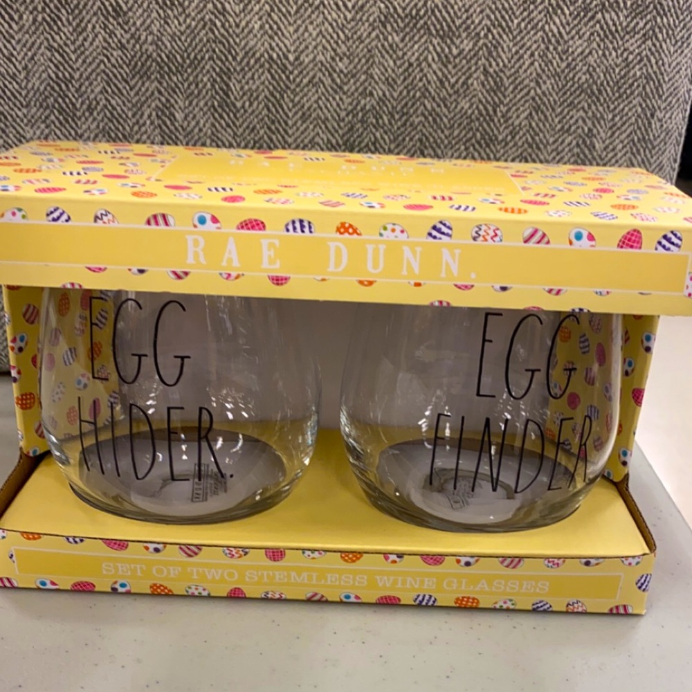 SOLD Rae Dunn Wine glasses set